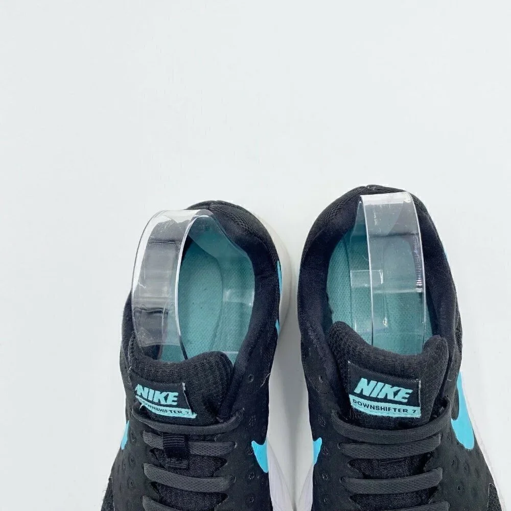 Nike Downshifter 7 Running Shoes 852466-013 Men’s US Size 9 Black Aqua Sneakers
